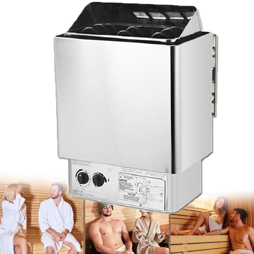 ToayNia Stainless Steel Electric Sauna Stove,Sauna Steam Room Heating Equipment,Dry Steam Bath Sauna Stove,Electric Heater Home Sauna,for Home 6.0KW/220V
