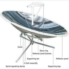 JYETAXDISS Portable Parabolic Solar Cooker, Outdoor Camping Concentrated Solar Oven, Focus Temperature: 700-1000°C, Suitable for Picnic, Camping, Travel,