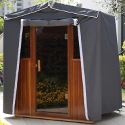 Outdoor 5 Person Sauna Cover, 81.1*60.6*83.55Inch Waterproof Windproof Sauna Protection Cover, 3-Layer Oxford Fabric Insulation Dust for All-Weather Protection, Fits 5 Person Outdoor Sauna Kits