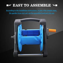 VIXARKO Hose Reel Cart Garden Hose Reels Small Compact Garden Hose Cart, Lightweight Simple ABS Hosemobile, Household Water Pipe Storage Rack, for Irrigation (Blue Hose Cart+15m Pipe)
