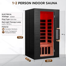 springspa 1-2 Person Full Spectrum Infrared Sauna with Red Light Therapy