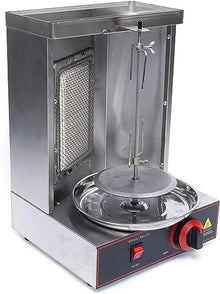 Professional Shawarma Machine Doner Kebab Grill 3000W Gyro Rotisserie Propane Gas Vertical Broiler, Stainless Steel LPG Roasters Barbecue for Restaurant Dinner Home Kitc,