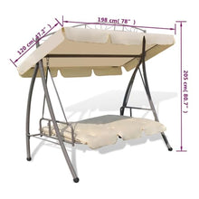 GBCDSWBR Convertible Swing Bench - 78x47.2x80.7 in. Outdoor Bed Seat Sand
