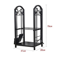 WXPWAMZ Firewood Storage Rack Iron Black Flooring Firewood Rack Tool Rack Fireplace Supporting Wood Firewood Multi-layer Shelf Home