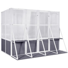 CIATRE Wooden Lean-To Greenhouse, Heavy Duty Outdoor Walk-In Garden Shed, White+Gray