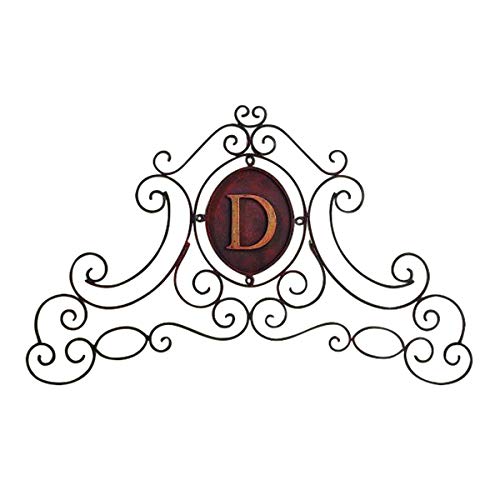 MY SWANKY HOME Scroll Arch Monogrammed Wall Plaque Outdoor Personalized Metal Over Door Grille
