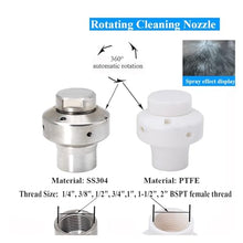 27500 Automatic Rotating Cleaning Nozzle, 360 Degree PTFE Spray for CIP Tank Washing(PTFE-1-1/2 Female)