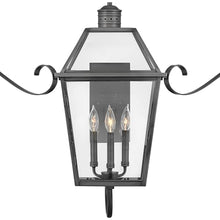 Hinkley Nouvelle Collection Three Light Outdoor Medium Wall Lantern Blackened Brass/Black