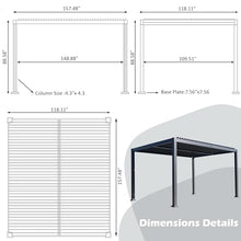 Goldshire 10'x 13' Patio Louvered Pergola Aluminum Black Hardtop Gazebo