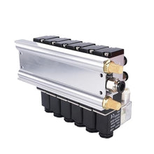 4V210-08 2-position 5-way 12V 24V 110v 220v 6 pneumatic solenoid valve aluminum base 8mm accessories silencer set 2-10 positions(10 Stations,AC220V)