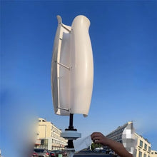 5KW Wind Turbine Generator Kit 12v 24v 48v Vertical Axis Wind Turbine Set With 2pcs 100W Photovoltaic Panels Breeze Start Wind And Solar Complementary Power Generation System(White,24V)