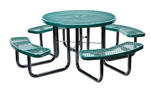 Vestil PT-MX-RT-46-GN Steel Picnic Table Expanded Metal Round Top 46 In. x 46 In. Green