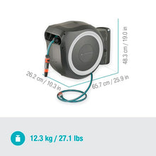 Gardena Wall Hose Box Rollup L 30 m: Flexible Irrigation for Large Gardens, White, Plastic, Hose Box, Garden Hoses, Accessories, with ecoPulse Nozzle