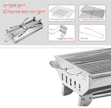 JBNCRYGD Barbecue Grill, Stainless Steel BBQ, Large Folding Portable BBQ Grill, Charcoal Grill for Outdoor Cooking Camping Hiking Picnics