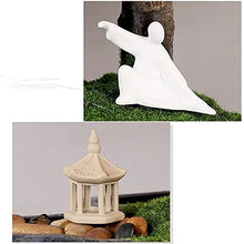 Artificial Trees Artificial Tree Bonsai Realistic Cypress and Moss Small Pavilion and Ceramic Villain Chinese Bonsai Indoor Office Decoration Bonsai Simulated Pine