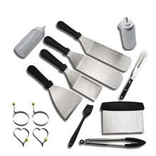 BBQ Grill Accessories,15 PCS Stainless Steel Griddle Accessories Kit for Outdoor BBQ, Kitchen, Teppanyaki and Camping Grilling Accessories