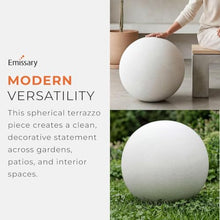 Emissary Terrazzo Gazing Ball 32 in. Matte White Outdoor Garden Sphere
