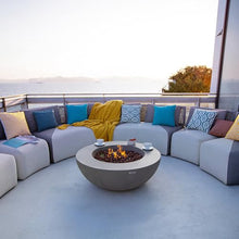 Lunar Bowl Fire Table Outdoor Fire Pit 42" x 42" Cast Concrete Round Firepit Includes Lava Rocks 45,000 BTUs Outdoor Fireplace for Patio Furniture Set, Deck, Porch, Outdoor Heater - Liquid Propane