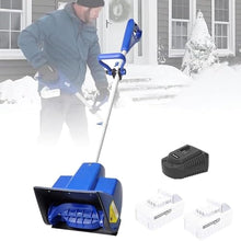 ZIJINGM Electric Snow Blower, 28×18cm Outdoor Snow Removal Tool, Handheld Electric Snow Blower with 4.0Ah Lithium-ion Battery and Charger(2batteries)