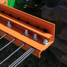Titan Attachments 3 Point 6 FT Pine Straw Needle Rake for Category 1 Tractors with Coil Spring Tines Orange