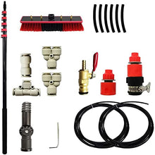 SHENGSHIYU Telescopic Rod-Type Photovoltaic Panel Cleaning Brush Can Spray Water Through The Water Brush Flow-Through Scrubber with Adjustable Handle, Red,24FT