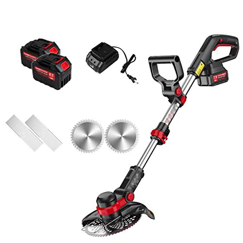 Cordless Lawn Mower, with 20V/7.5Ah Battery and Charger Adjustable Telescopic Handle Home Small Trimmer 2 in 1 Multifunctional Portable Walk-Behind La