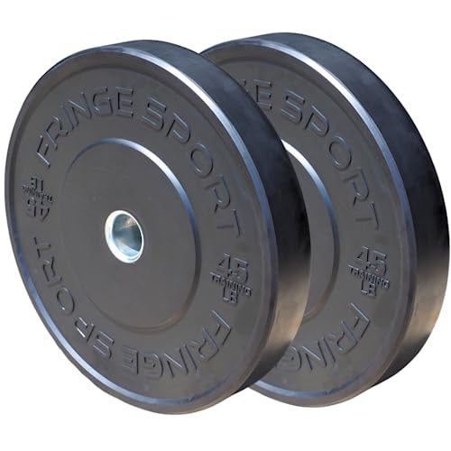 OneFitWonder Black Bumper Plate Set - 160 lbs for Weightlifting & Strength Training