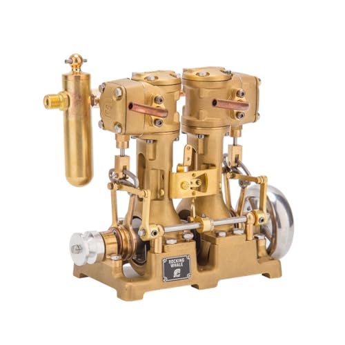 Kafoopolly RW-L2 Mini Steam Engine, Inline Double Cylinder Reciprocating Steam Engine Model for 70-130cm Steamships (Forward and Reverse Rotation/Without Boiler)