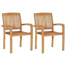 RJPLMFV Patio Chairs 2 pcs with Cream White Cushions Solid Teak Wood Outdoor Chairs Balcony Chair Deck Chairs for Gardens, courtyards