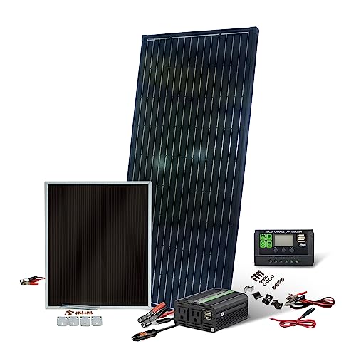 Nature Power 215 Watt Complete Solar Panel Kit with 400 Watt Power Inverter, 15 Amp Charge Controller and Bonus 7 Watt Solar Trickle Charger