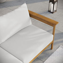 Modway Wren Teak Wood Outdoor Sofa in Natural Sail
