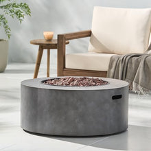 Dancongtea 32" Round Iron Fire Pit Stone Gray 40,000 BTU
