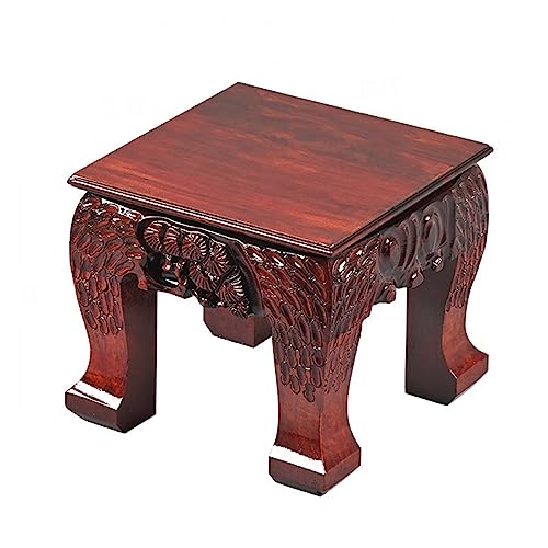 ARINAL Statue Base Bonsai Base Retro Square Wooden Vase Bonsai Base Table Lamp Teapot Base, Home Decor Display Stand Vase Stand (Size : S)