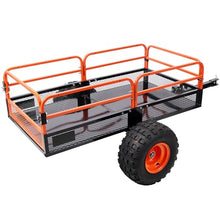 1500 lb Tow-Behind Dump Cart, 16 Cu. Ft. Heavy-Duty Steel ATV UTV Trailer with Foot Release, Utility Dump Trailer for Lawn Mower, Tractor, Yard & Garden