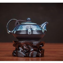 YYBOES Plant Pedestal Stand Strange Stone Base Solid Wood Can be Dug Into The Flower Pot Ornament Base Jade Stone Round Raised Tray Pedestal Stands for Display