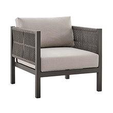 Armen Living Cuffay Modern Outdoor Patio Conversation Furniture Set Brown Aluminum and Taupe