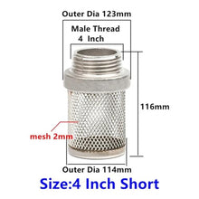 ETAZMDITE Garden Hose Filter, Garden Hose and Aquarium Filter 304 Stainless Steel Male Thread Inlet Multiple Sizes(4 Inch Short)