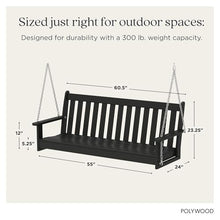 POLYWOOD GNS60BL Vineyard 60" Outdoor Swing, Black