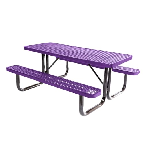 COATEDOUTDOORFURNITURE 6Ft Rect Picnic Table, Expanded, Purple
