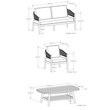 SIMPLIHOME Bayshore Contemporary 4 Piece Outdoor Conversation Set Natural