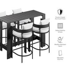 Modway Tahoe 5-Piece Outdoor Patio Bar Table Set in White