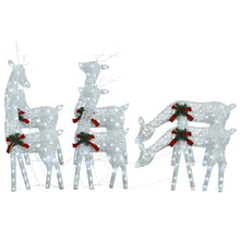ZXQVLMRS 6-Piece Christmas Reindeer Decoration Set, Lighted Fabric Mesh Xmas Figures with Cool White LED Lights for Indoor Outdoor Holiday Yard Garden Lawn Decor