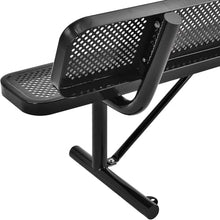 Global Industrial 6'L Heavy Duty Outdoor Steel Picnic Bench with Backrest