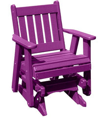 Ecommersify Inc Amish Craftsmanship Made in USA 2FT Heavy Duty Poly Lumber Wood Porch Glider Premium Colors HDPE with No Wood fibers Mission English Series Design 500 lbs Limit Solid-Purple