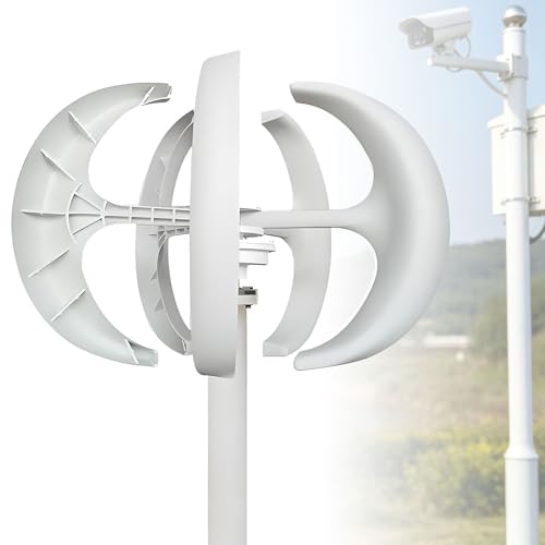 SHENGSHIYU 3000W/4000W/5000W Vertical Wind Turbine Generator Kit for Home & Business,Vertical Axis Wind Power Generation,5 Nylon Blades,Start-Up Wind Speed 1.5~2m/s,Wind Turbine Work Kits 4000W-24V