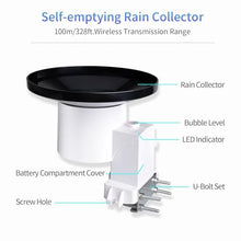 NURII HP2553, Weather Station, Large Color Display, Anemometer Sensor, Self-Emptying Rain Gauge Sensor(915MHz)
