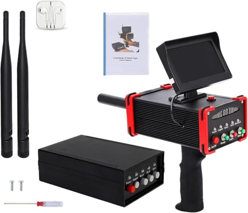 JDXQBLD Underground Metal Detector, Professional Gold Detector with HD Screen, Adjustable Depth Range of 1-16 Metres and Search Range of 1-99 Metres for Gold, Silver, Diamond, Copper ，Red