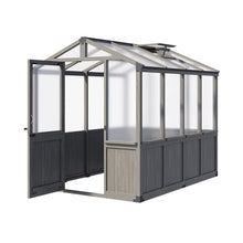 Nordivale 6x8 FT Outdoor Wooden Greenhouse with Automatic Roof Vent, Sturdy Polycarbonate Panels & Lockable Door, Professional Walk-in Greenhouse for Vegetables & Plants