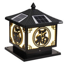 CWVYKNP Solar Outdoor Post Light, Classic Black Lantern Column Lamp Fence Post Cap Lamp Waterproof and Rustproof Solar Lamp for Deck Fence Patio Post Decor Aluminum Solar Pillar Light