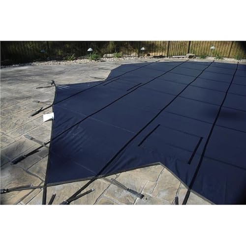 GLI Secur-A-Pool 18 FT X 36 FT Rectangular Mesh Safety Cover System, Blue